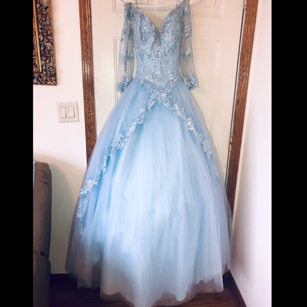 Light blue Cinderella Engagement/Quinceanera gown
